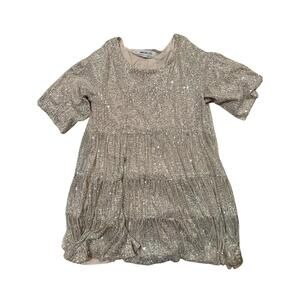 Amazing lace champagne sequin babydoll dress